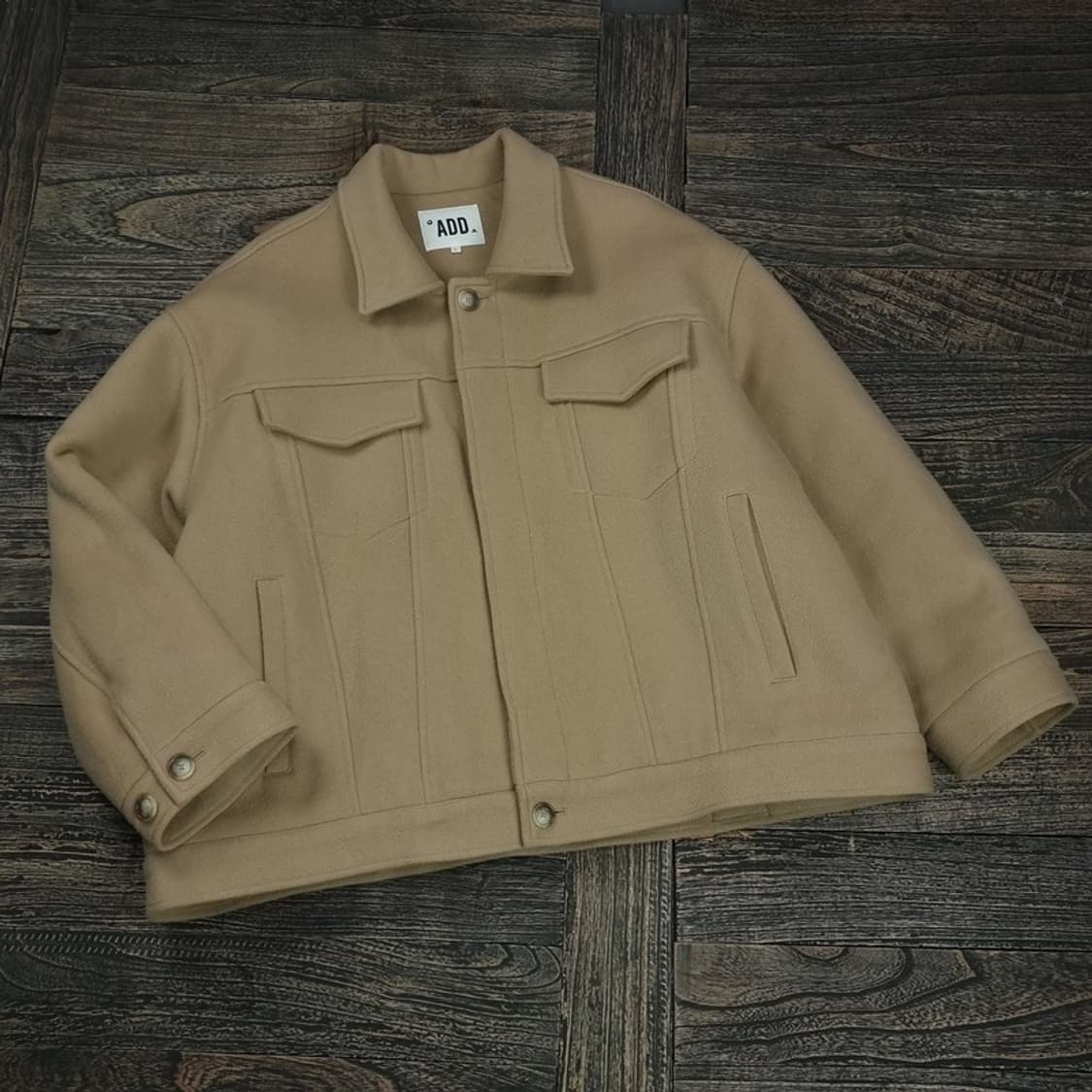 [ADD]  애드 오버핏 모직 트러커 숏 코트 자켓 베이지 M16486 상품이미지1