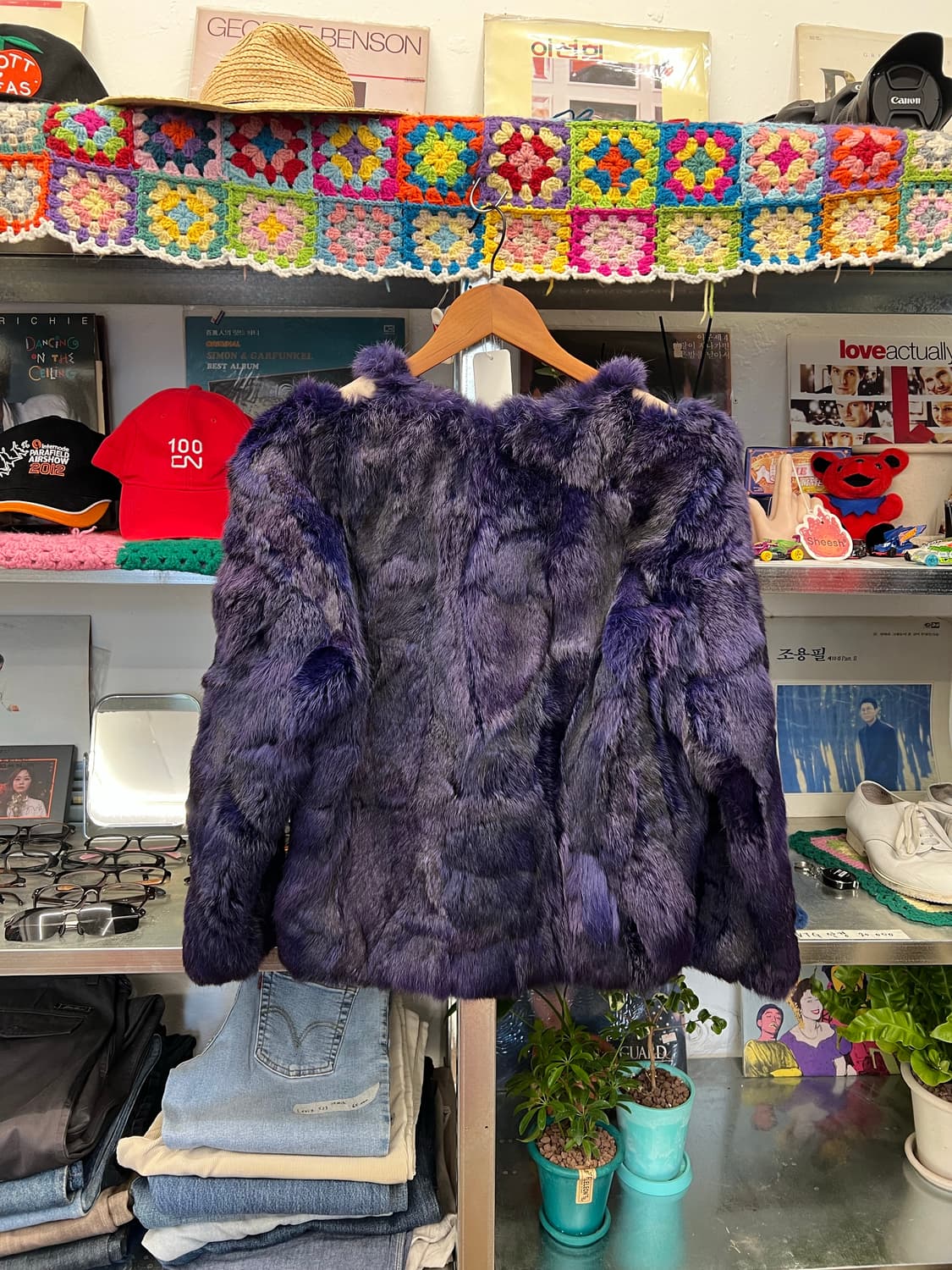 Deep Purple faux Fur Jacket 상품이미지2