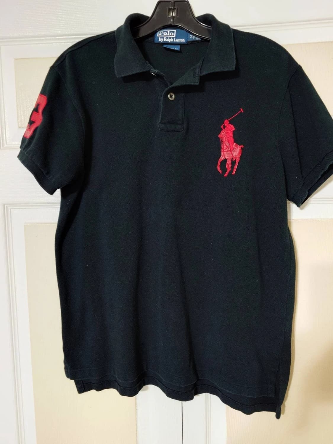 폴로 랄프 로렌 클래식 빅포니 넘버 3 카라티 블랙 레드 상품이미지1