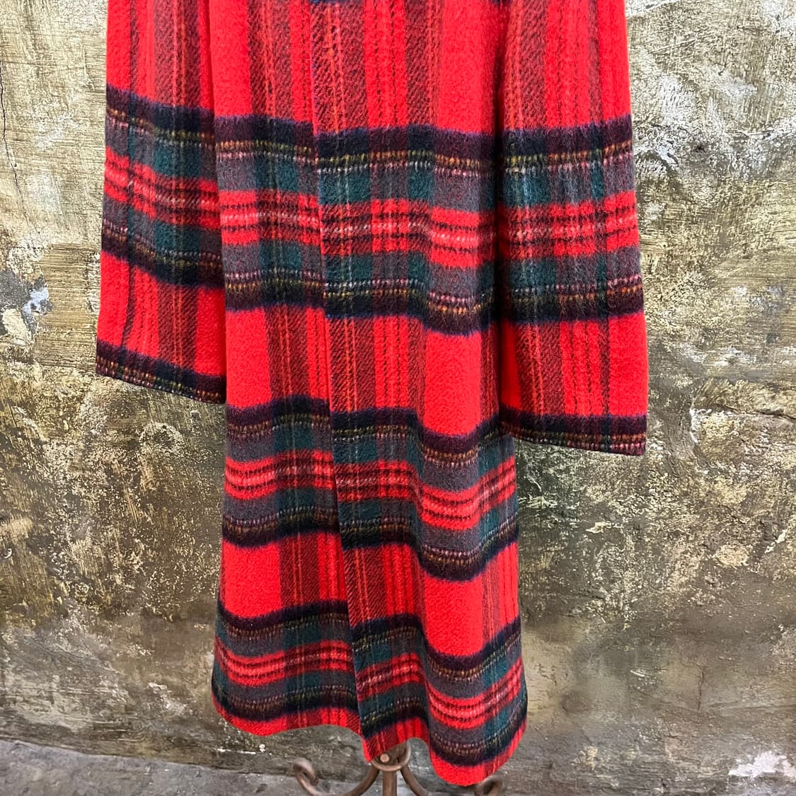 90s 제이프레스 타탄체크 울 코트 상품이미지3