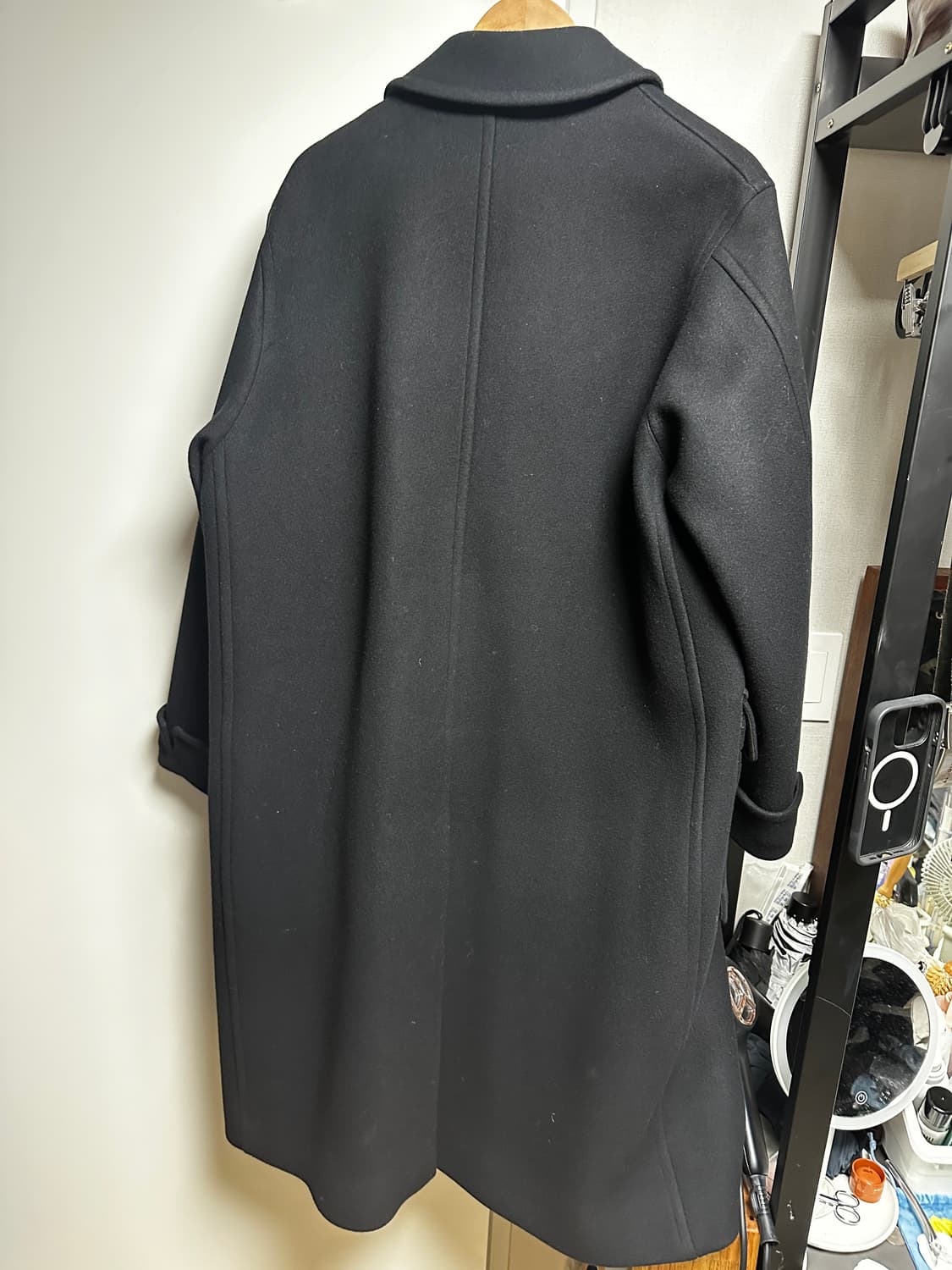 그라프페이퍼 울 멜튼 코트 블랙 2 사이즈 (발마칸) 상품이미지2