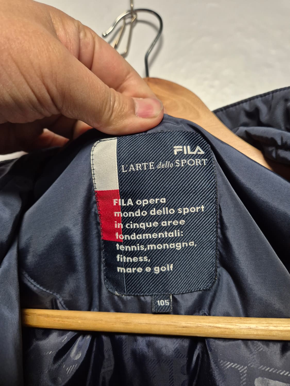 105 휠라 올드스쿨 네이비 바람막이 자켓 XL사이즈(상태A급) 상품이미지5