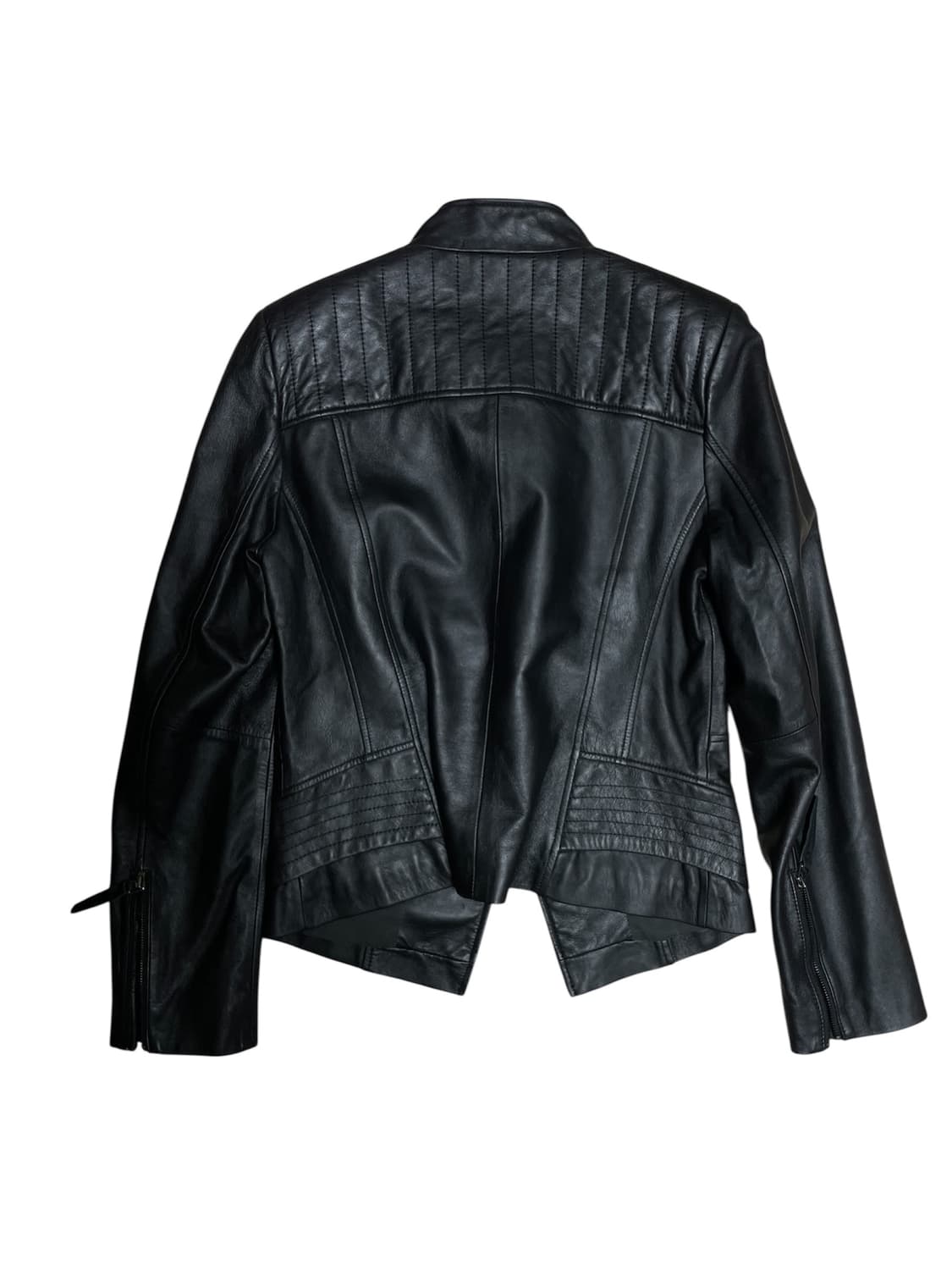 ITALY Sheepskin 릭오웬스맛 비대칭사선지퍼 슬림 레더자켓 블랙 상품이미지7