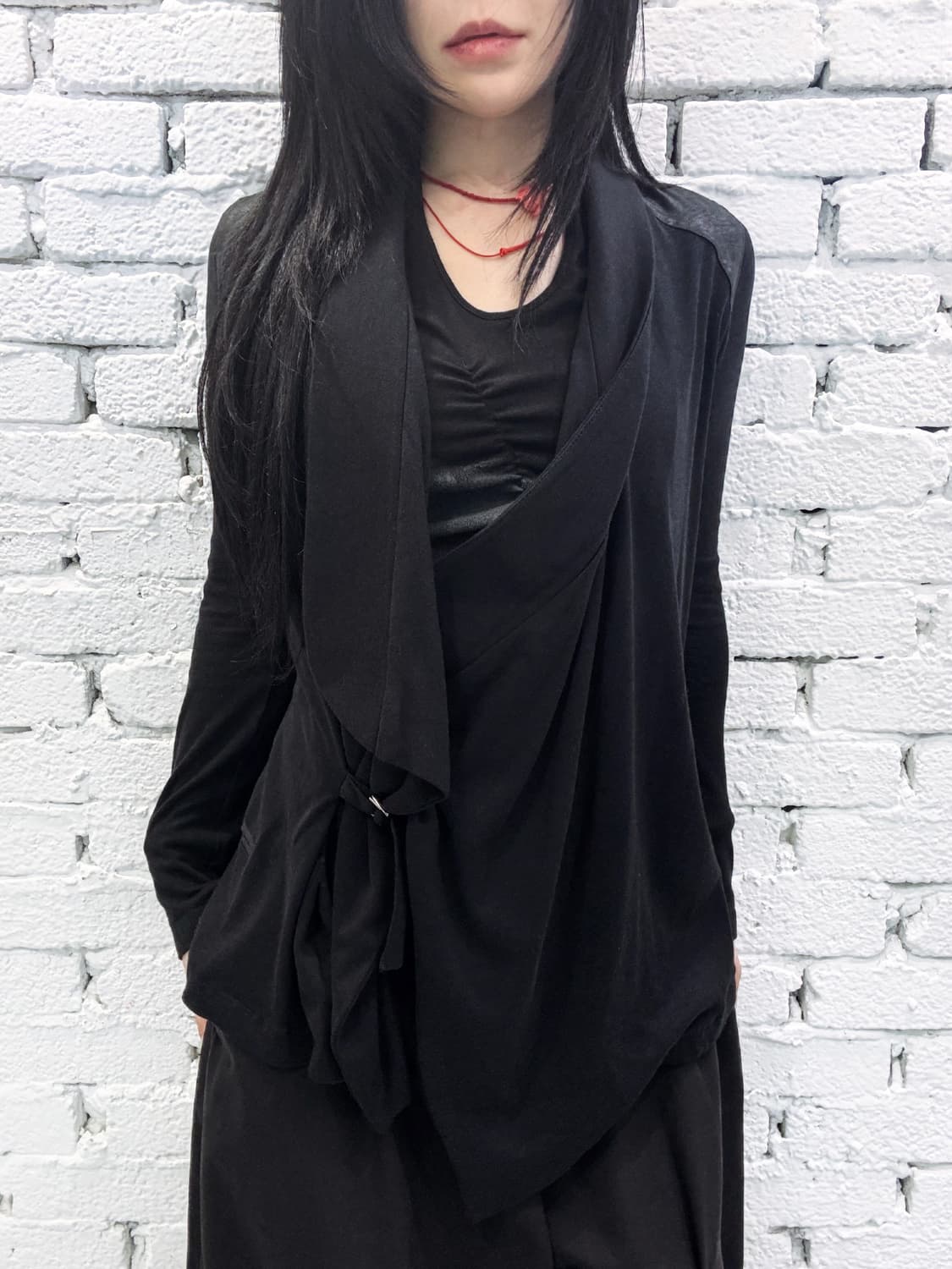 Asymmetric Drape Wrap Cardigan 상품이미지2