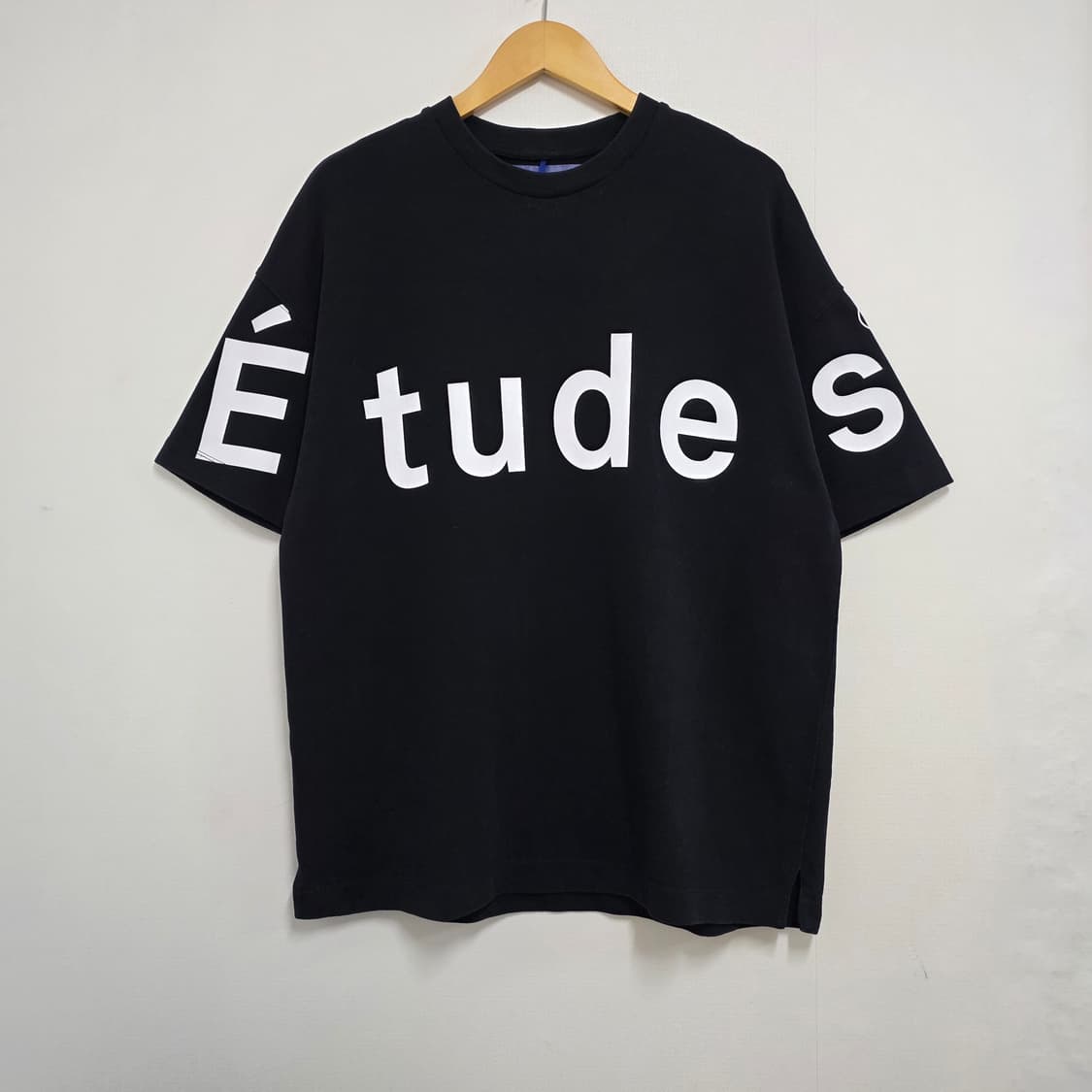M) ETUDES 에뛰드스튜디오 오버핏 반팔티셔츠 블랙 상품이미지1
