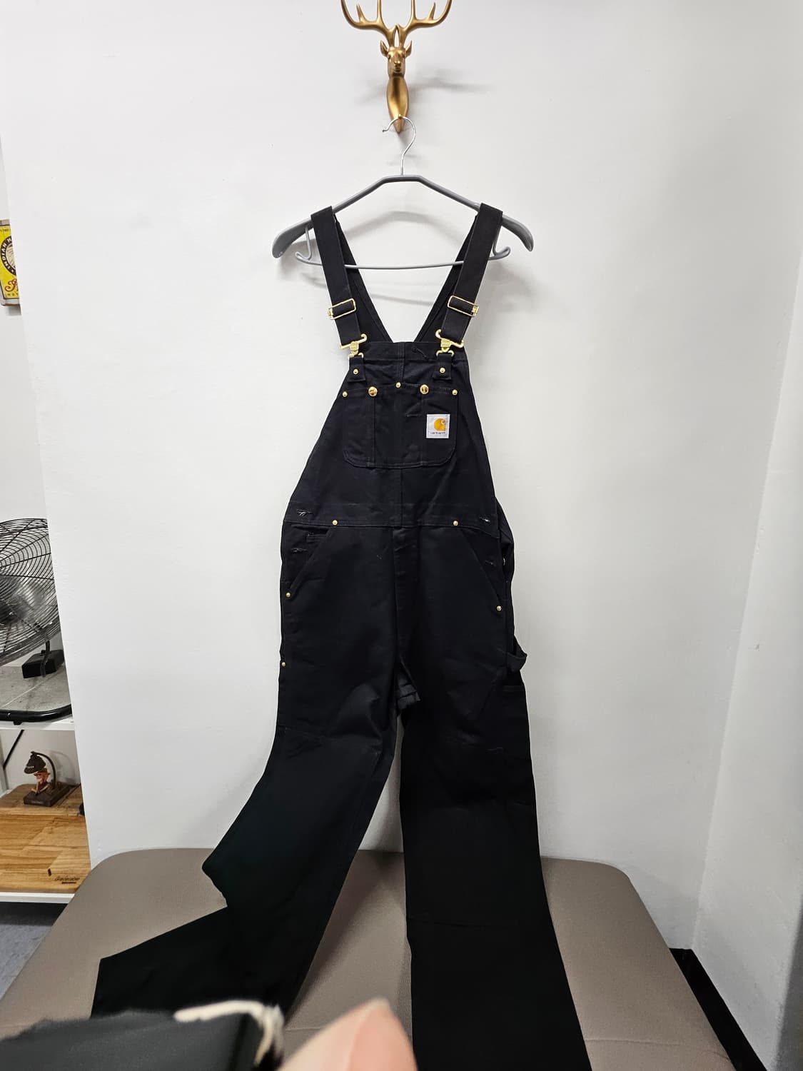 칼하트 블랙 오버롤 34x32 상품이미지1