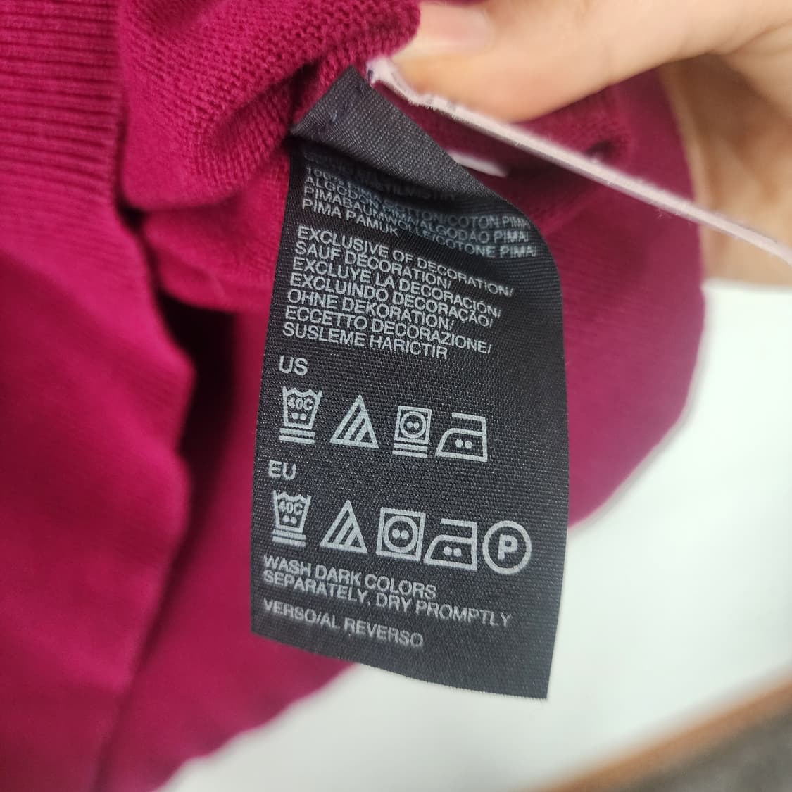 타미힐피거 아가일 니트 버건디 핑크 상품이미지5