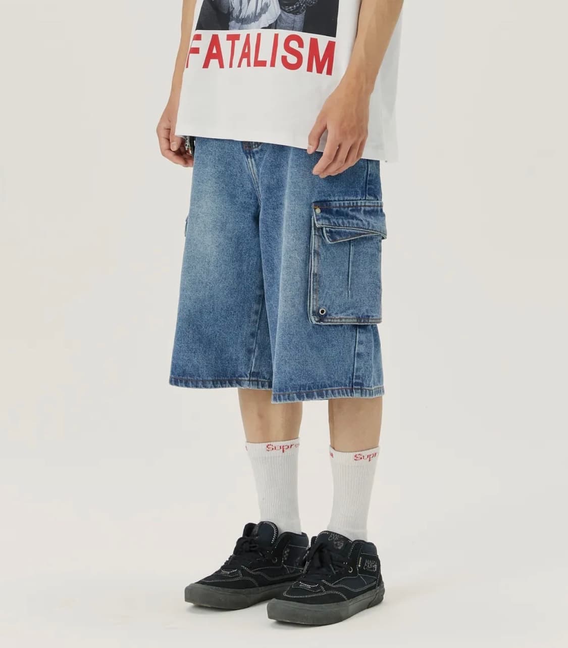 페이탈리즘(FATALISM) 카고 버뮤다 데님 팬츠 상품이미지10