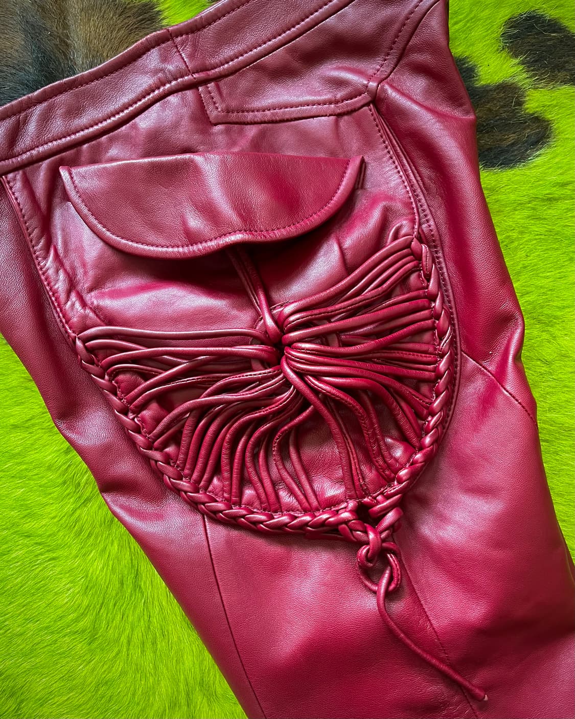 Vintage Real Lambskin 3D Leather Trouser 상품이미지7