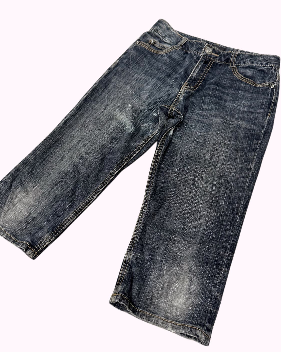 cubic embroidery pocket capri jean 상품이미지4