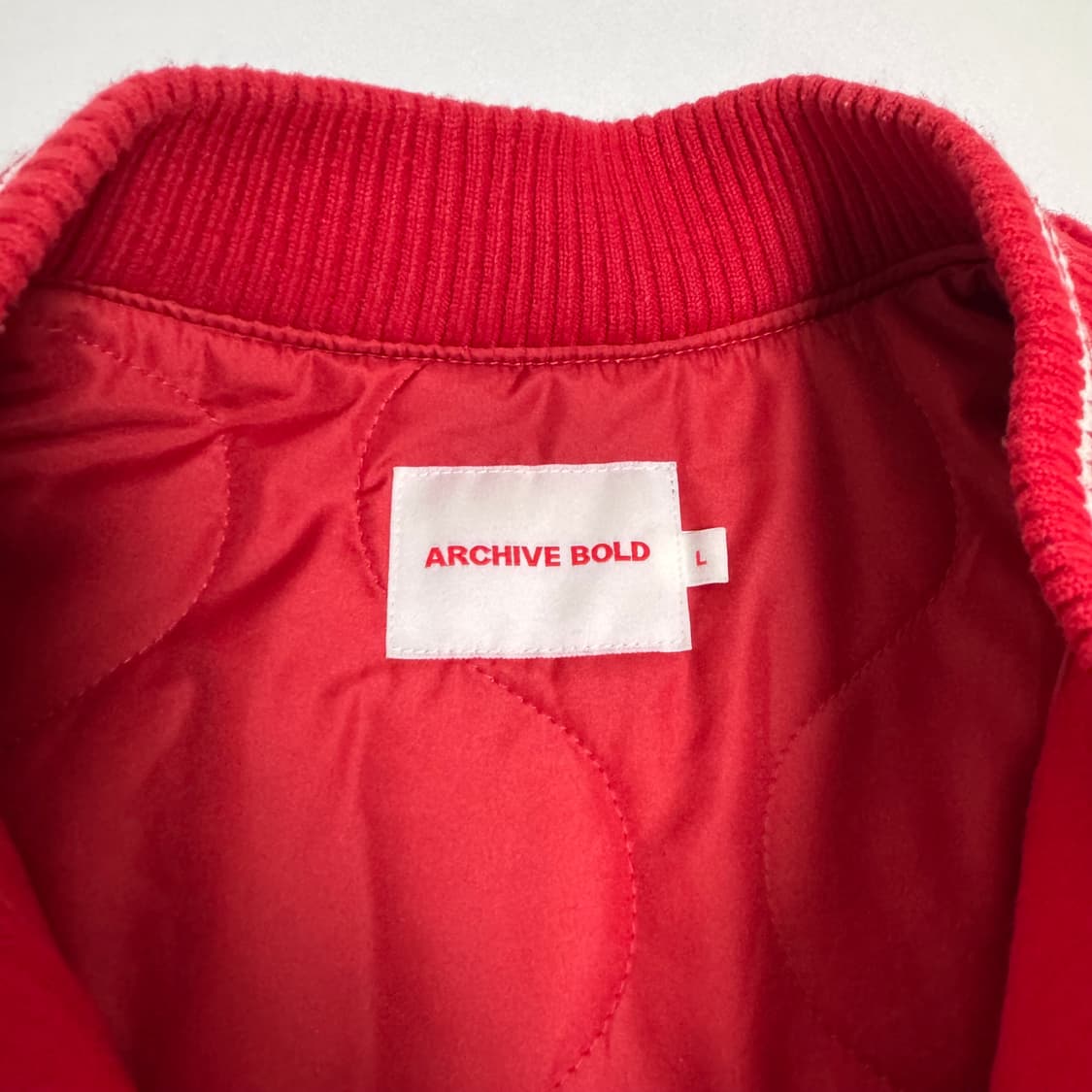 아카이브 볼드 스카쟌 스타디움 자켓 레드 L 상품이미지2