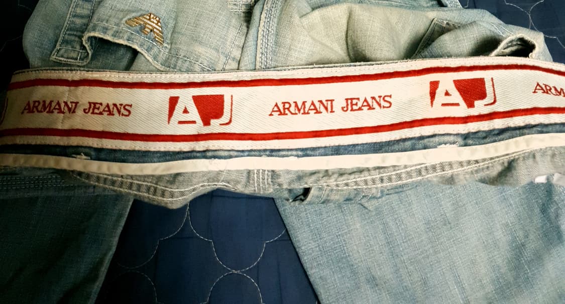 (이태리)아르마니진 빈티지에이징워싱 사이트포켓 스트레이트 데님팬츠  32 상품이미지9