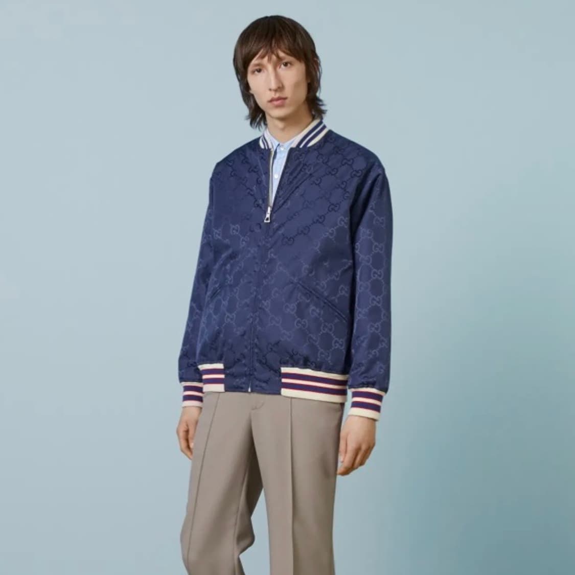 [S+급/48] 구찌 리버서블 나일론 캔버스 블루종 자켓 상품이미지6