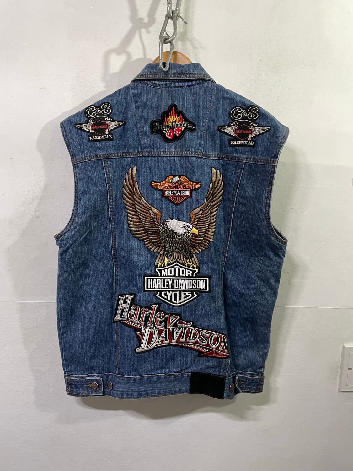 할리데이비슨 데님 베스트 자켓 라이더 조끼 새상품 XL 상품이미지1