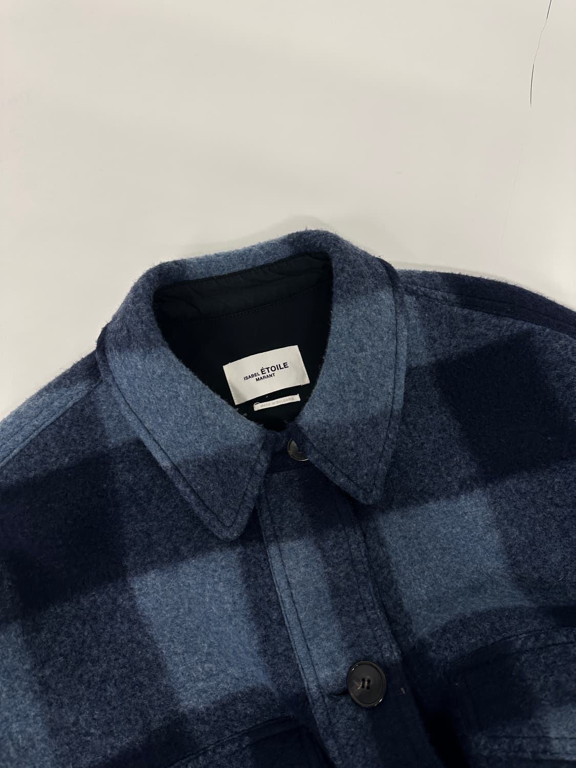이자벨마랑 에뜨왈 블루 폰티지 체크 펠트 코트 상품이미지2