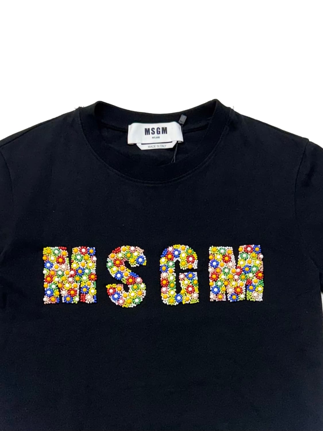 MSGM 비즈 로고 블랙컬러 반팔 티셔츠 상품이미지3