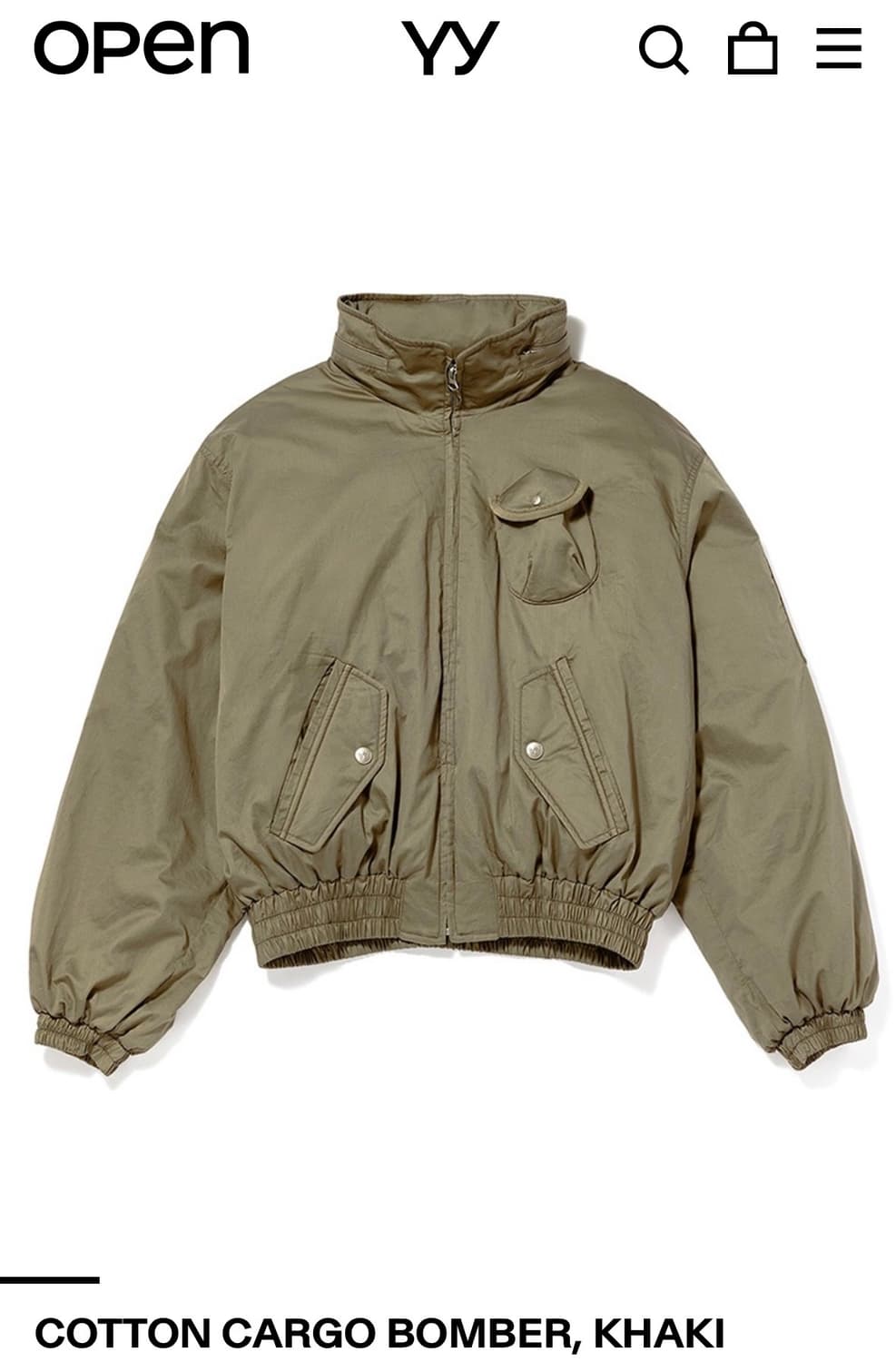 오픈 와이와이 COTTON CARGO BOMBER, KHAKI 상품이미지1