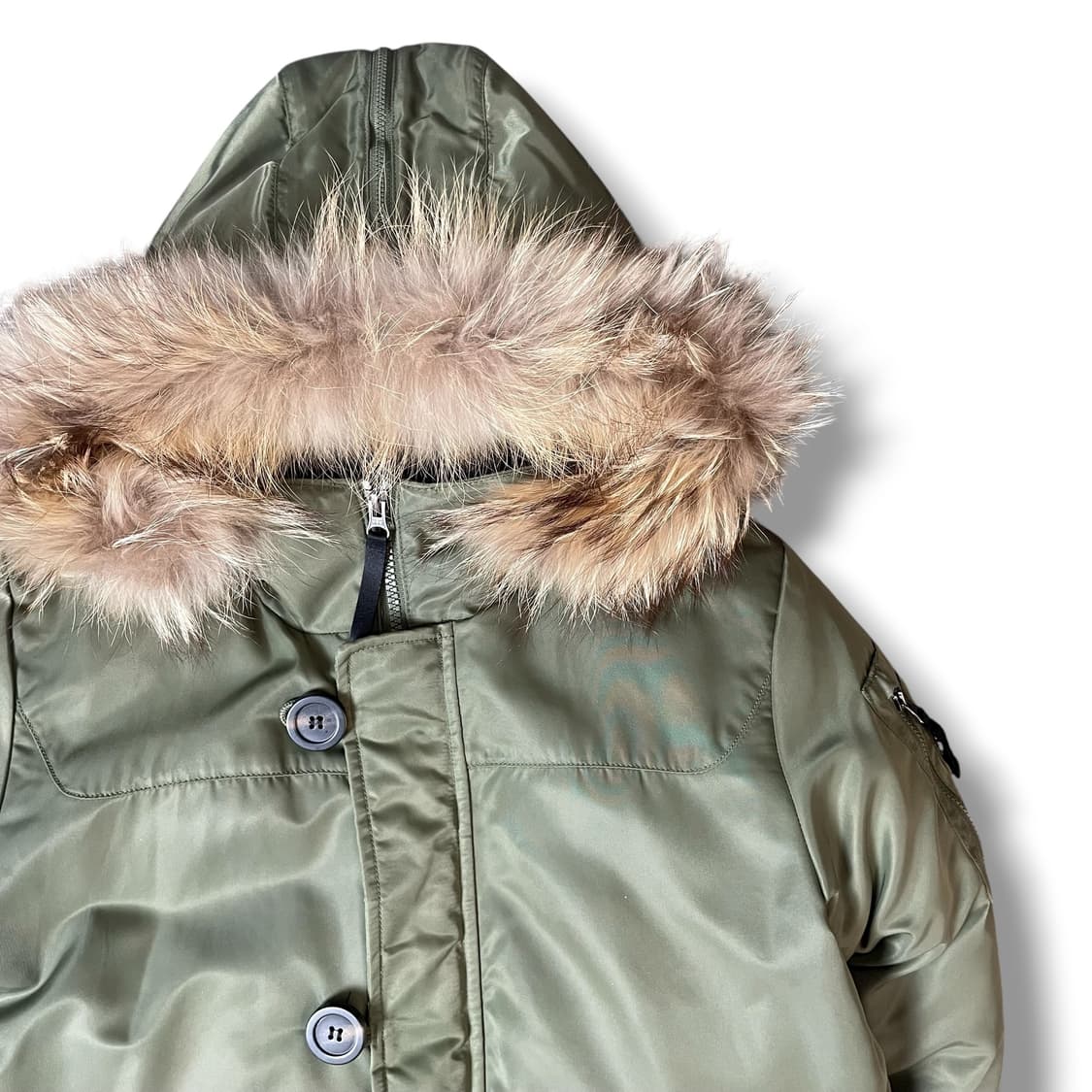 K2 N3B 카키 라쿤 야상 후드 패딩 95 상품이미지3