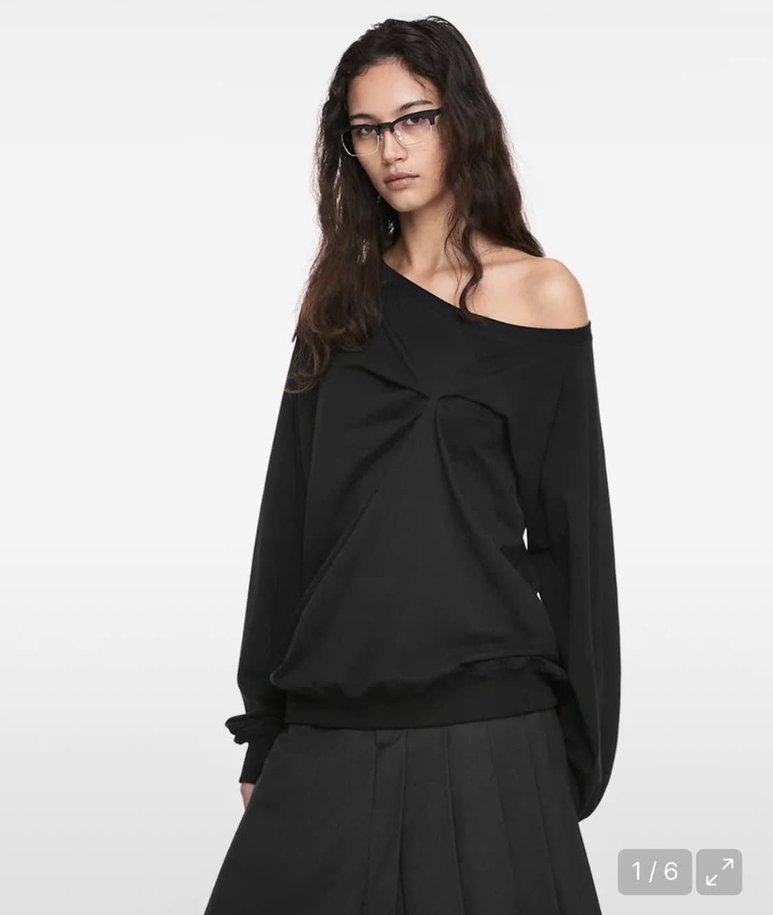 나체 pinched 롱슬리브 0사이즈 원숄더 상품이미지1