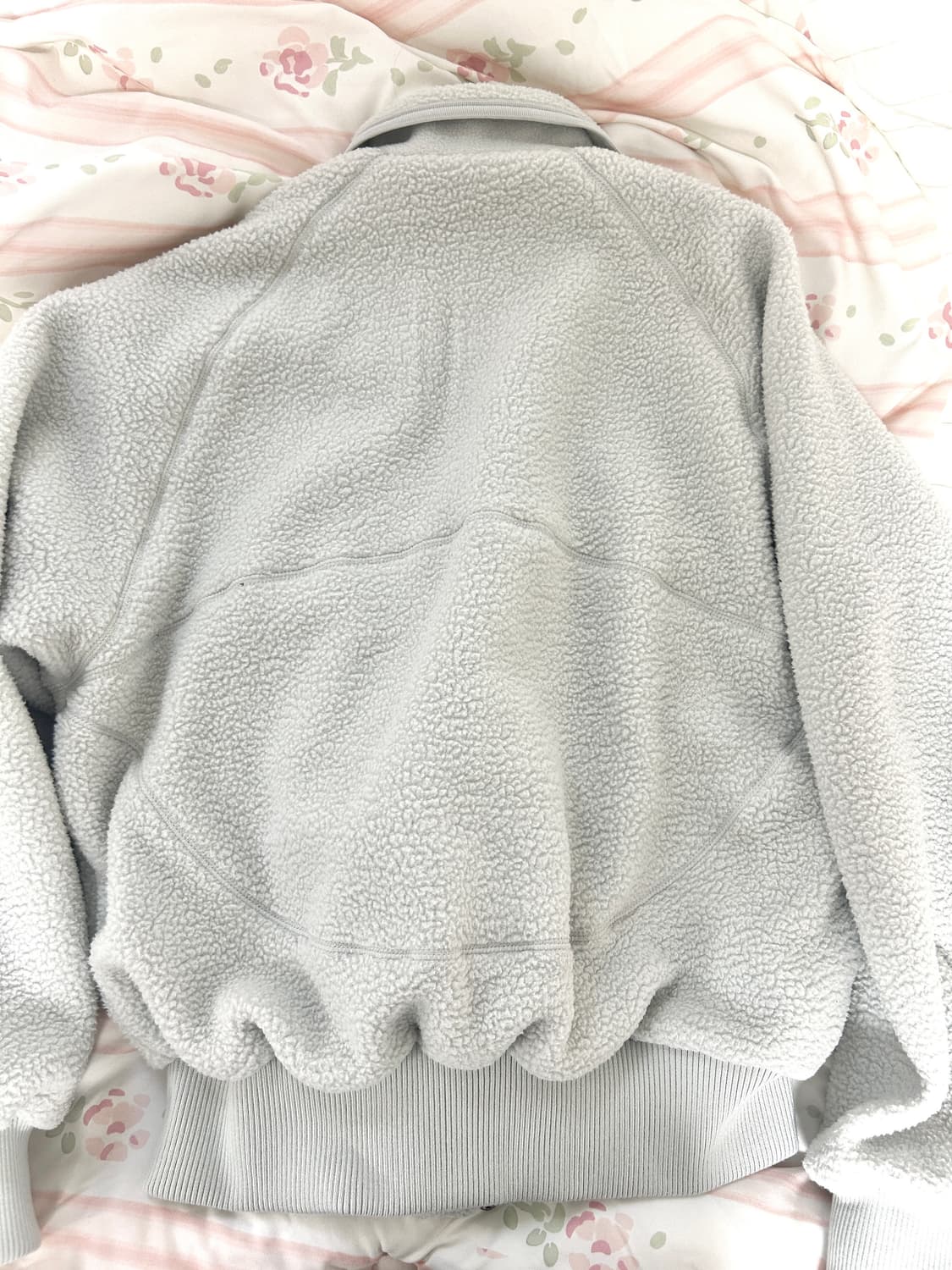 ROUND COLLAR FLEECE JACKET LIGHT GREY 상품이미지2