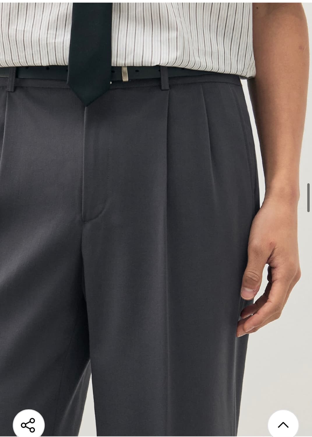 (새상품)(XL) 드로우핏 투턱 밴딩 와이드 슬랙스 [BLUE GREY] 상품이미지5