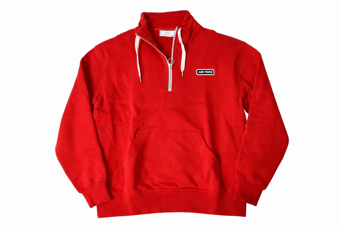 (5) AMI 하프 집업 스웻셔츠 레드 상품이미지1