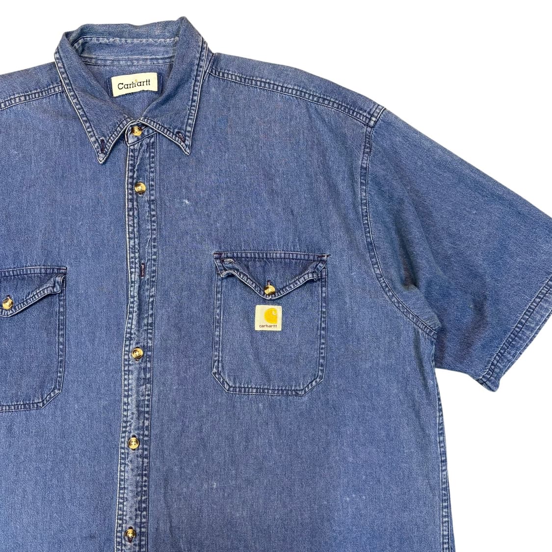 (3XL) 리메이크 칼하트 데님 반팔 셔츠 상품이미지2