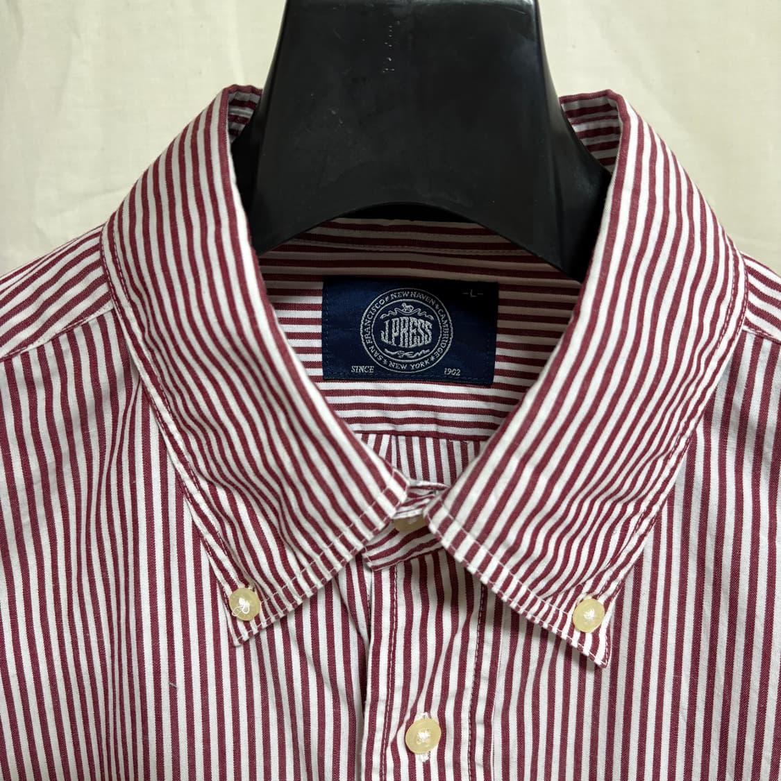 제이프레스 클래식 스트라이프 셔츠 / 레드, L 상품이미지4