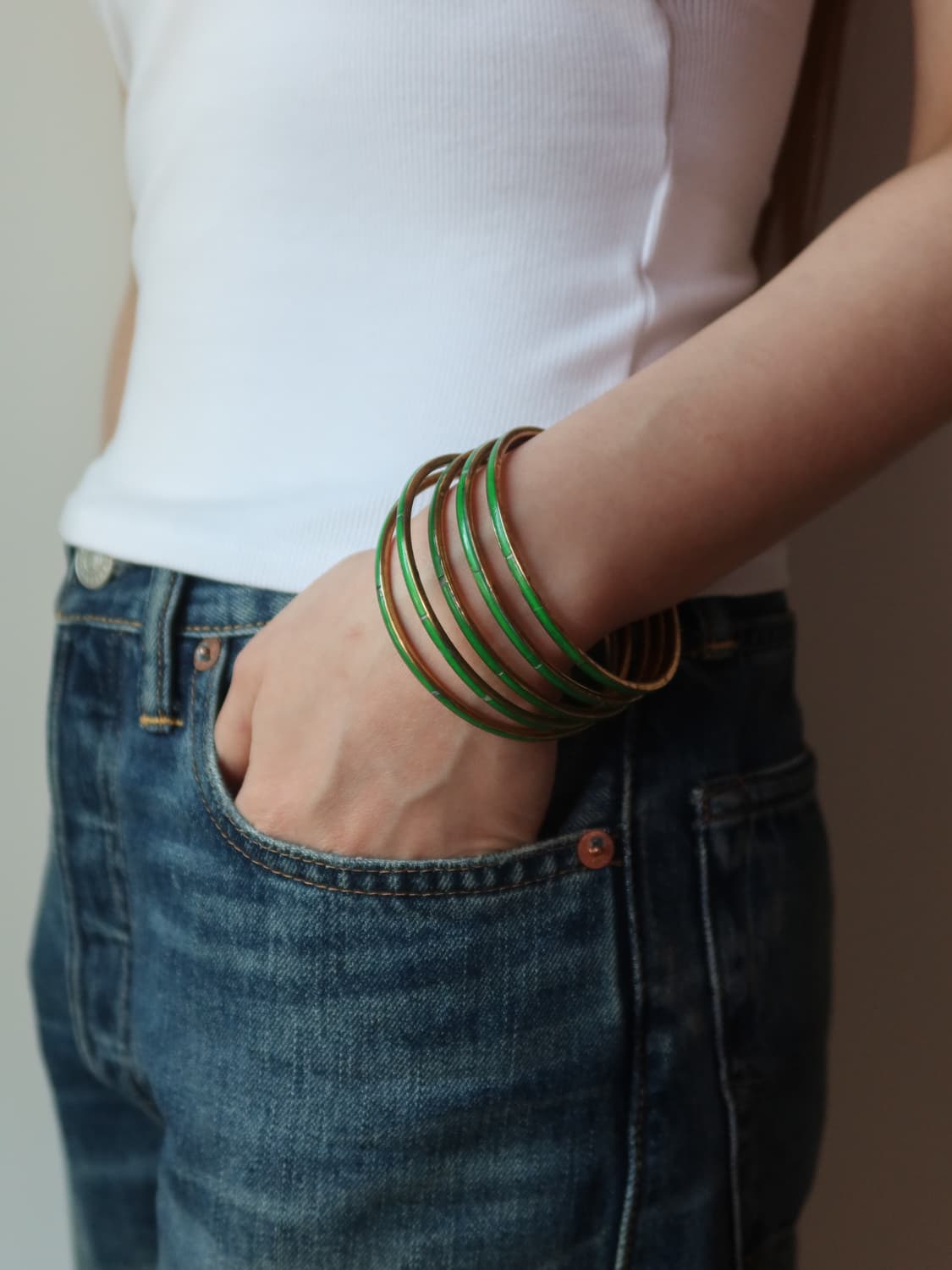 green slim bangle set 상품이미지2