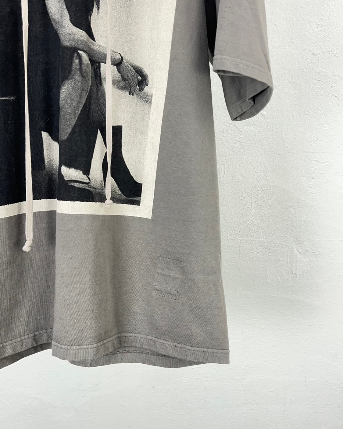 릭 오웬스 다크 쉐도우 19aw 다크 베이지 프론트 프린트 드로즈 후디 상품이미지5