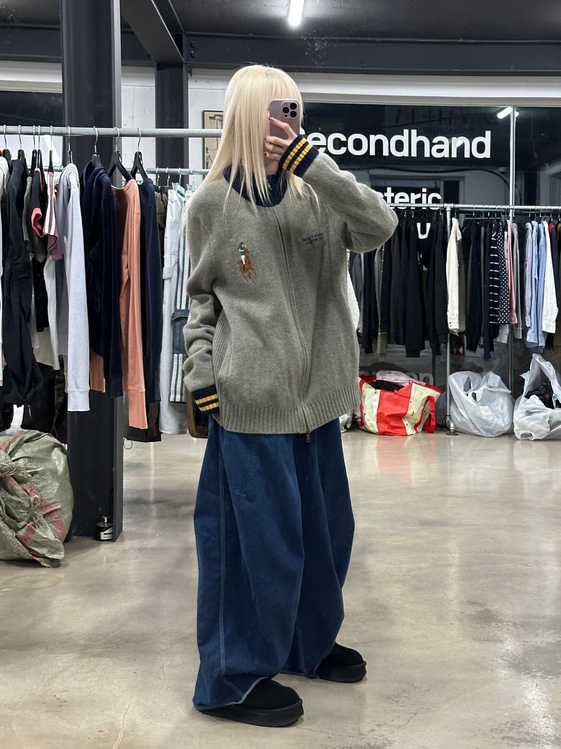 폴로 랄프로렌 빅포니 투웨이 램스울 니트 집업 자켓 상품이미지3