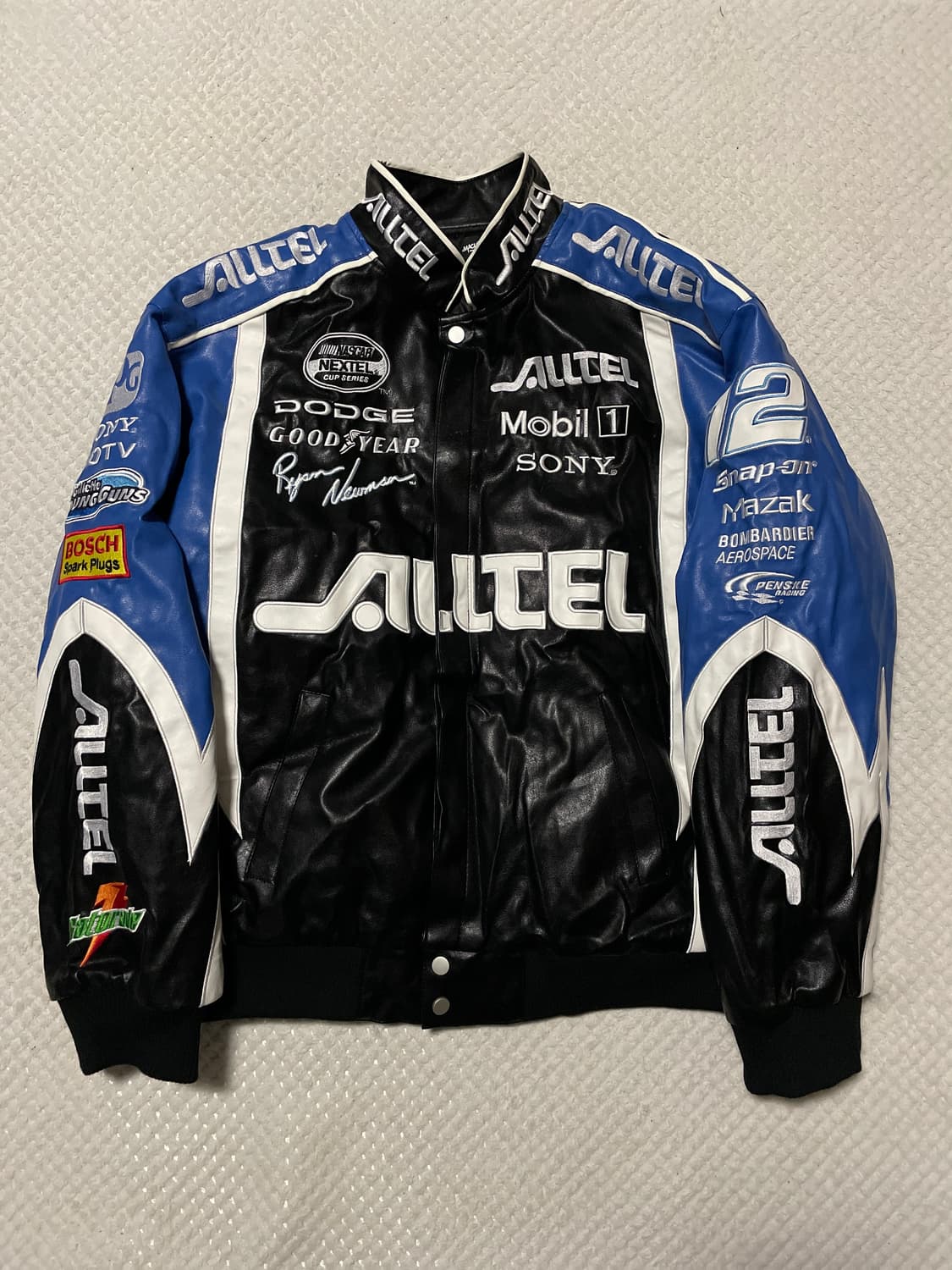 NASCAR 나스카 트랙 레이싱 바이커 레더 봄버 자켓 상품이미지1