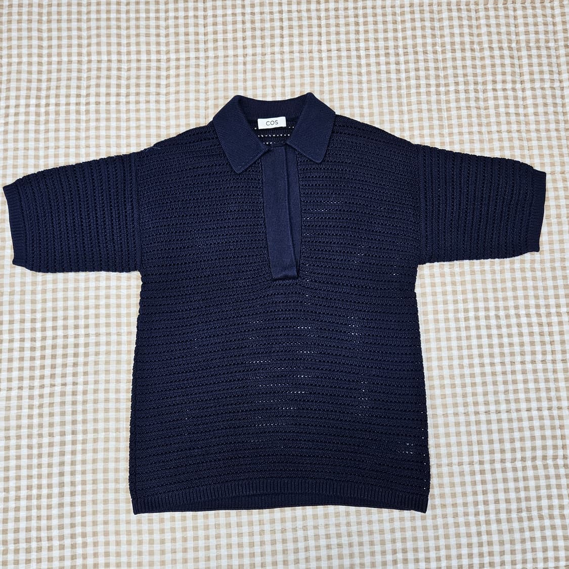 COS 코스 펀칭 니트 카라티 남자100 상품이미지1