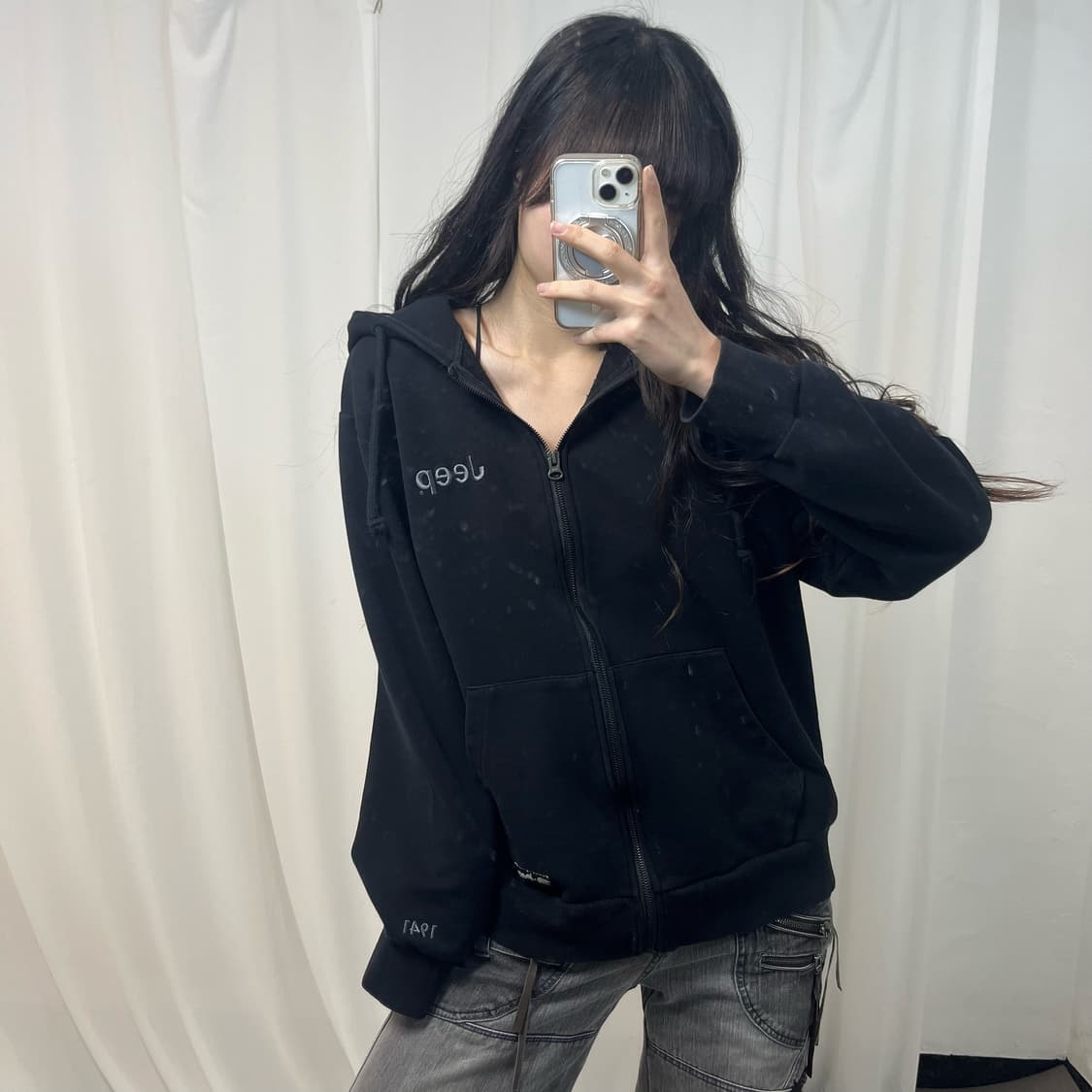 Jeep Black Hoodie Zip-up 상품이미지1