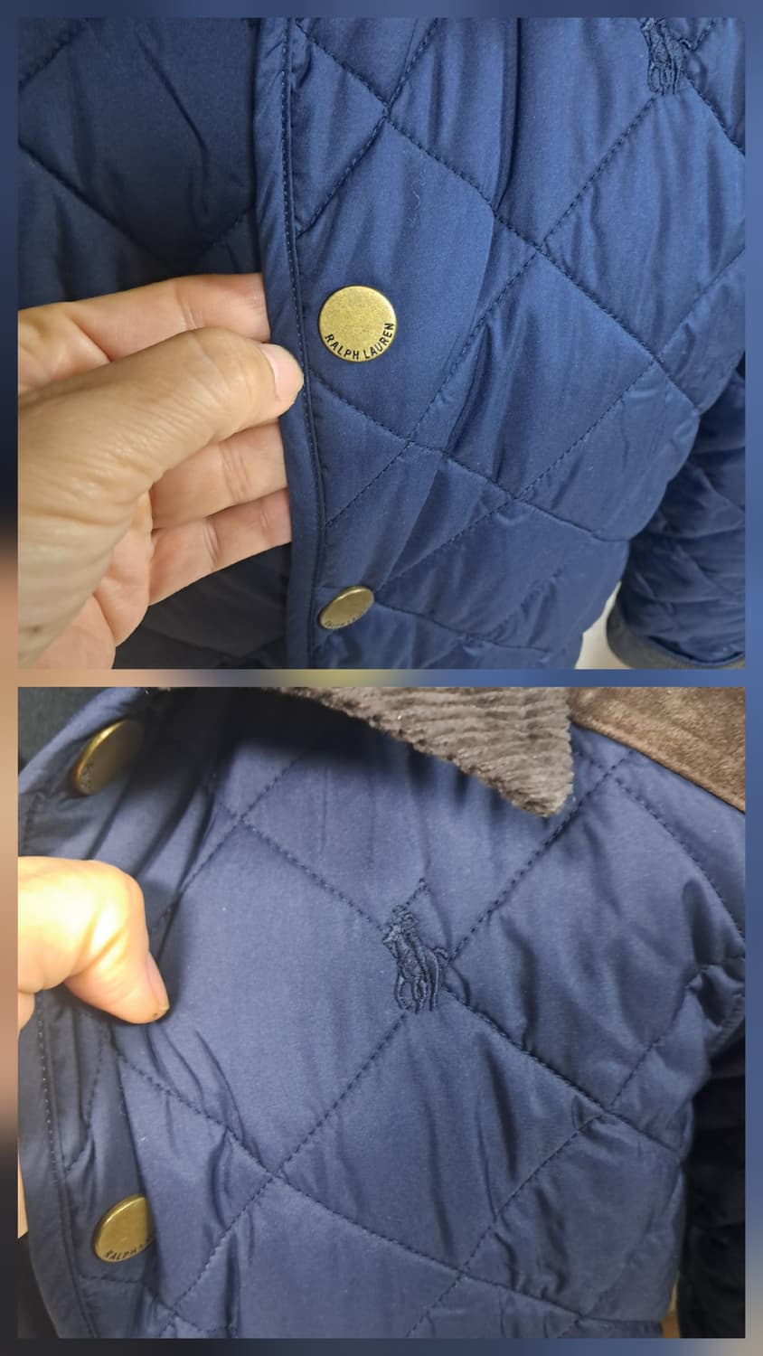 폴로랄프로렌 네이비 퀼팅 자켓 L (12-14세)44~날씬55 상태상급 상품이미지6