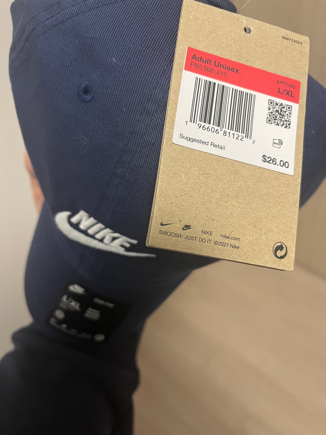 나이키 클럽 언스트럭처 퓨추라 워시드 캡, 미드나잇 네이비 상품이미지3