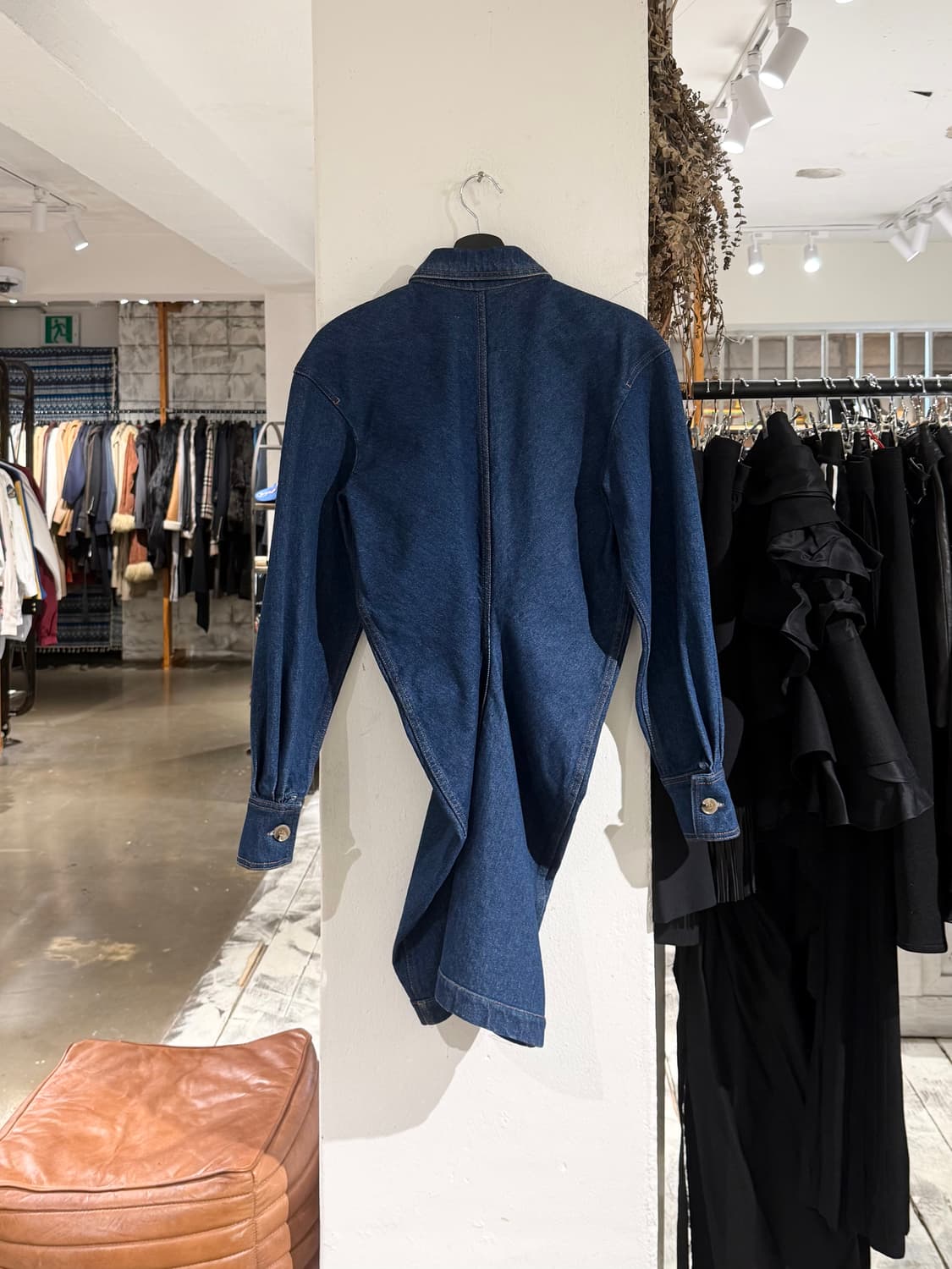 나누슈카 중청 데님 투 포켓 셔츠 원피스 상품이미지6