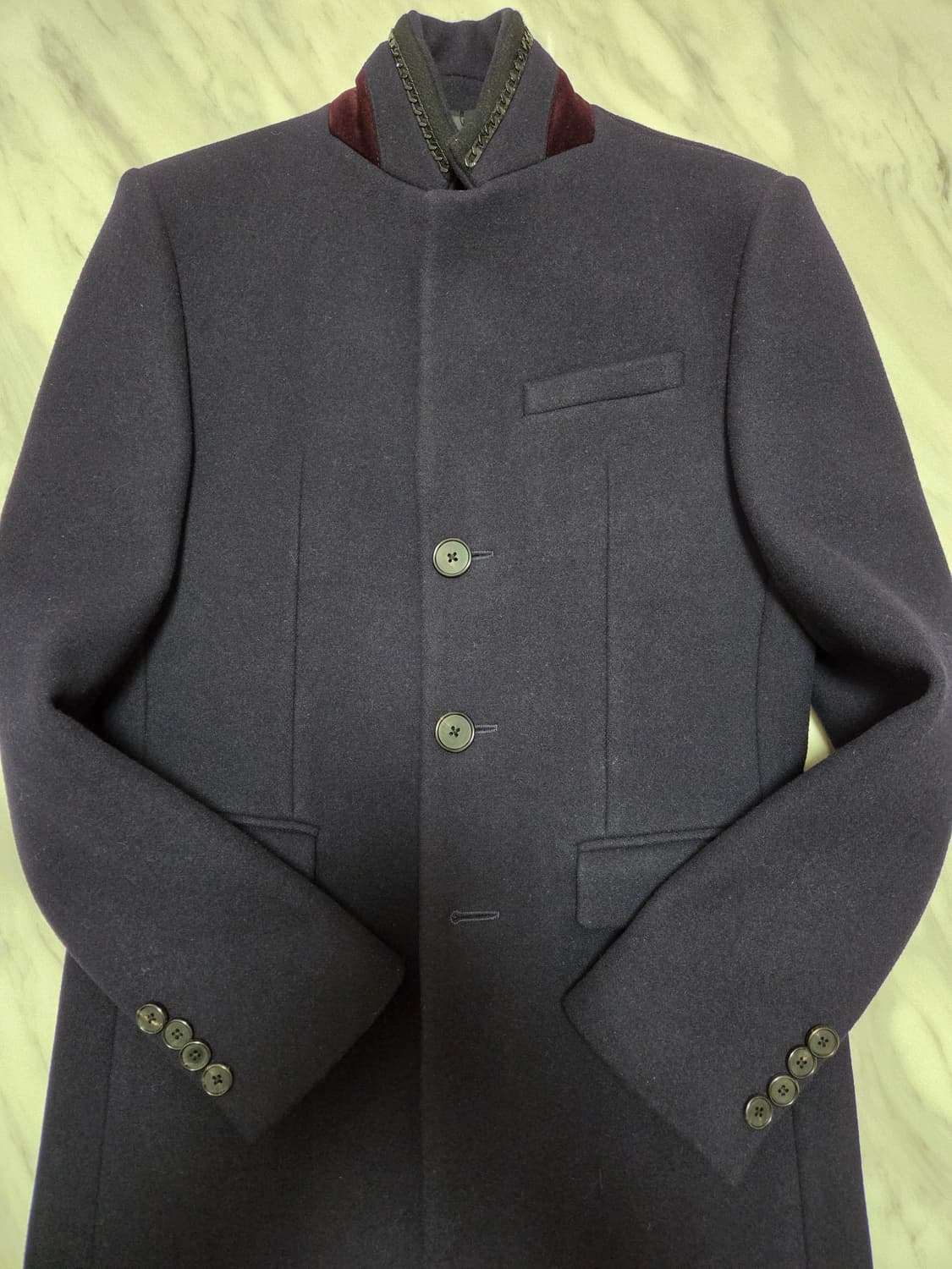 시스템옴므 네이비 싱글 코트 상품이미지4