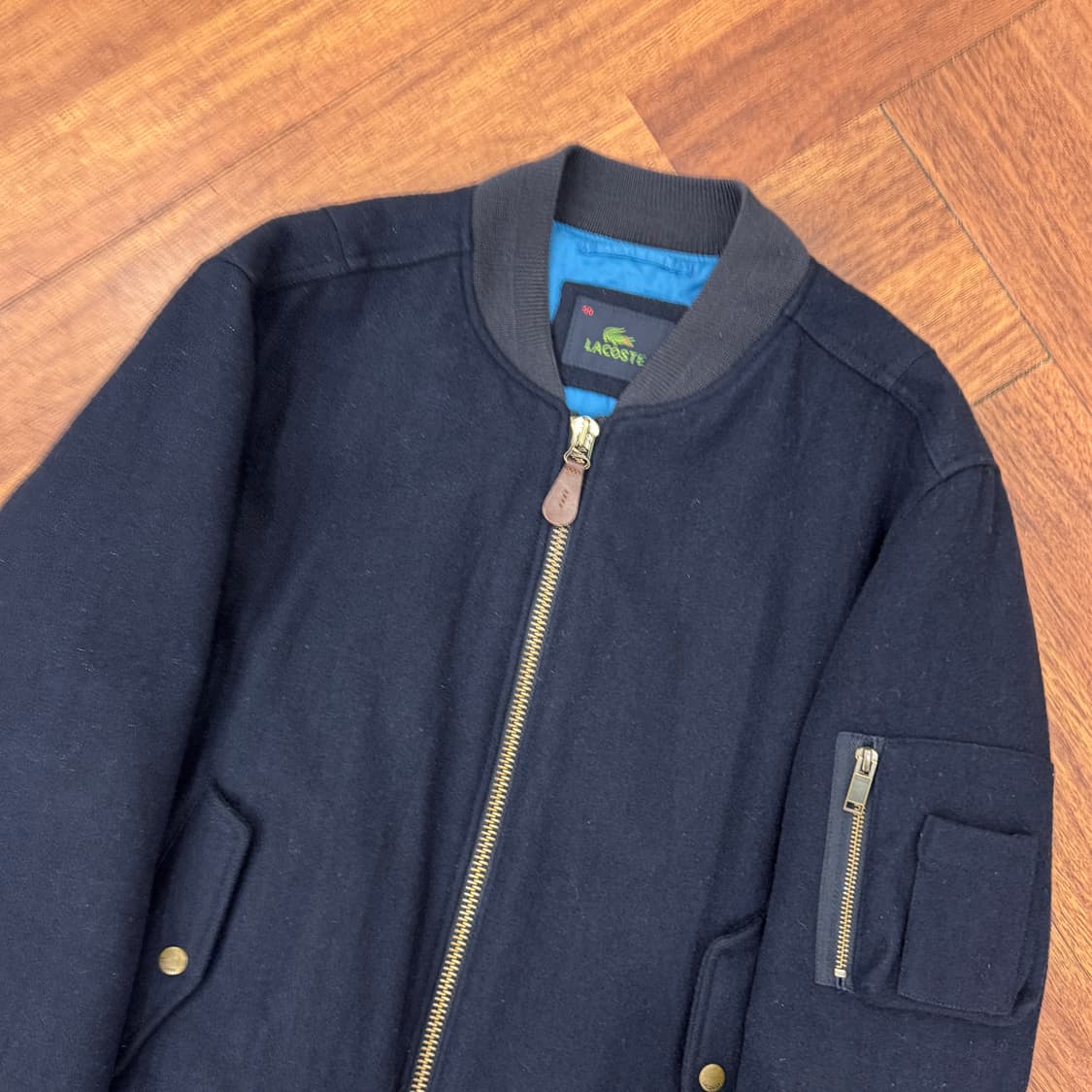 100 라코스테 네이비 울 MA-1 블루종 자켓  상품이미지4
