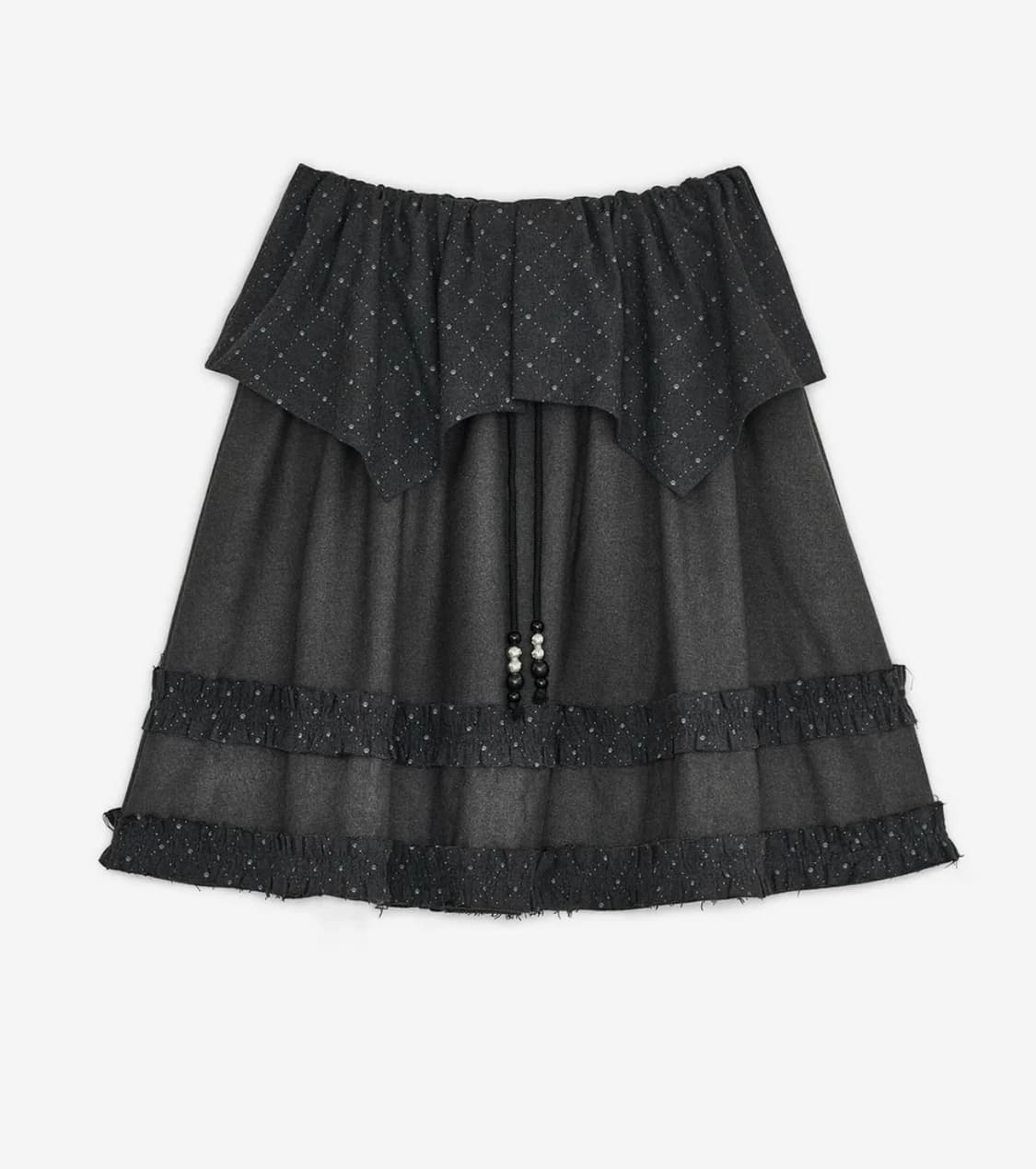 허그유어스킨 아가일 케이프 미디 스커프 차콜  상품이미지1