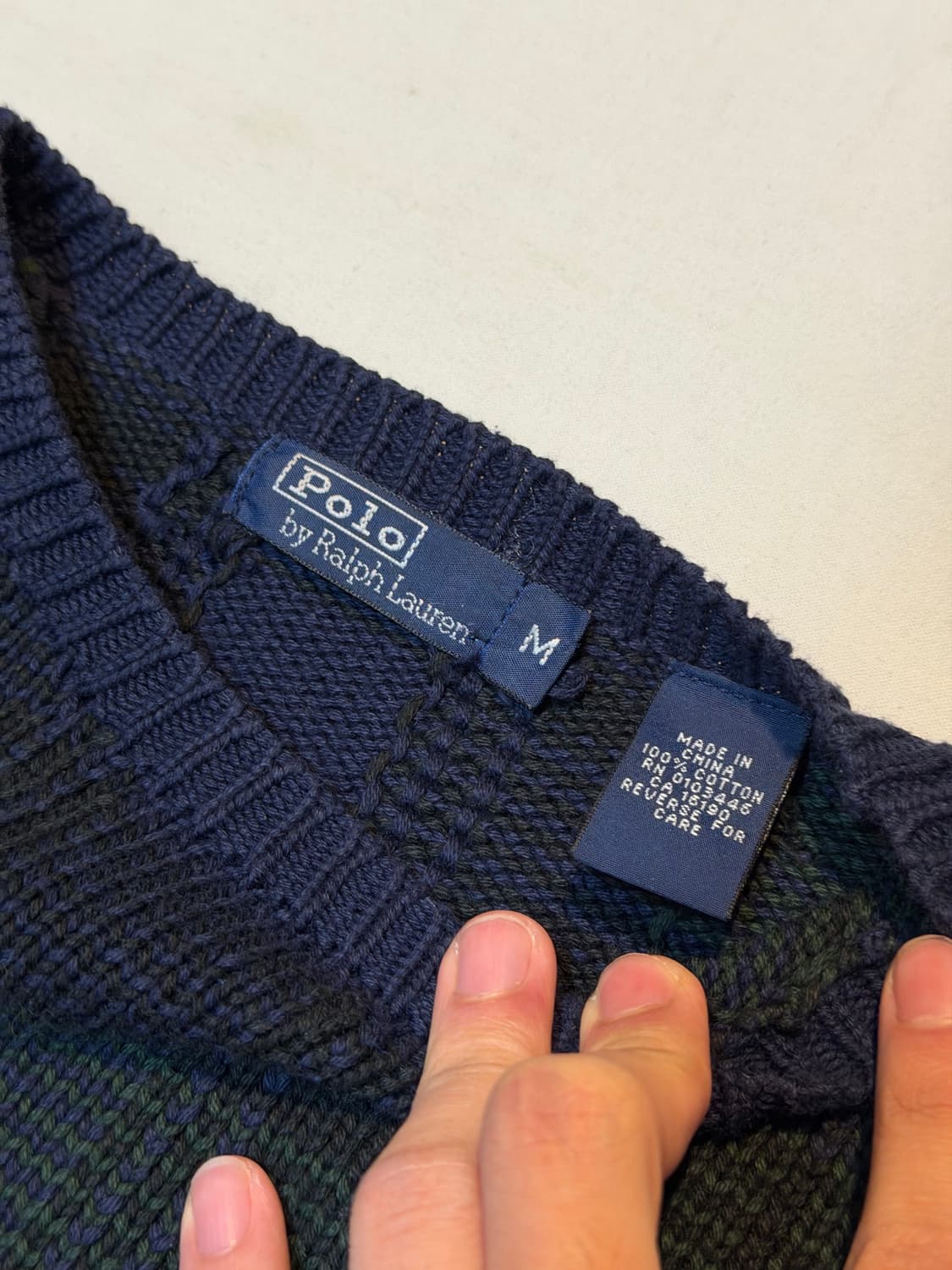 폴로 랄프로렌 블랙와치 라운드넥 코튼 니트 상품이미지4