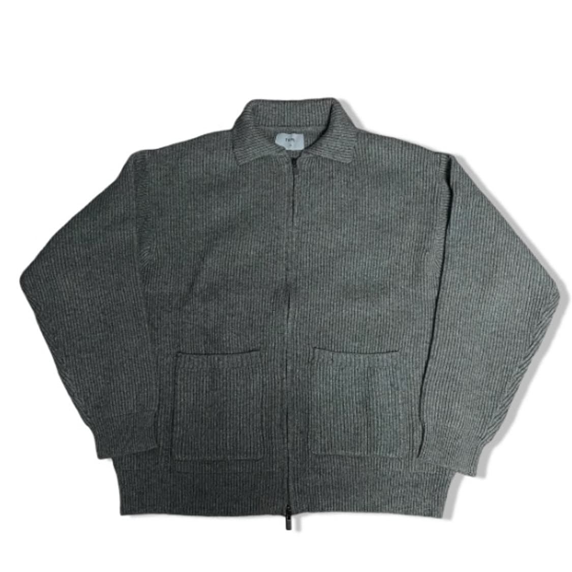 토피 투웨이 카라 집업 니트 그레이 M 100 상품이미지1