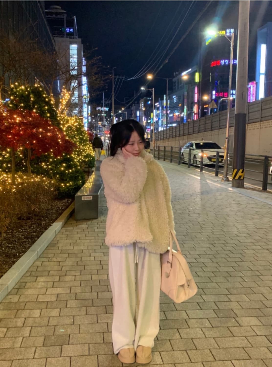 (새상품) 오이니 퍼피 퍼자켓 puppy fur jacket - 크림 상품이미지3