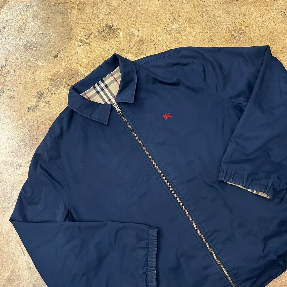 [정품] 버버리 체크 패턴 집업 네이비 양면 자켓 b17 상품이미지5