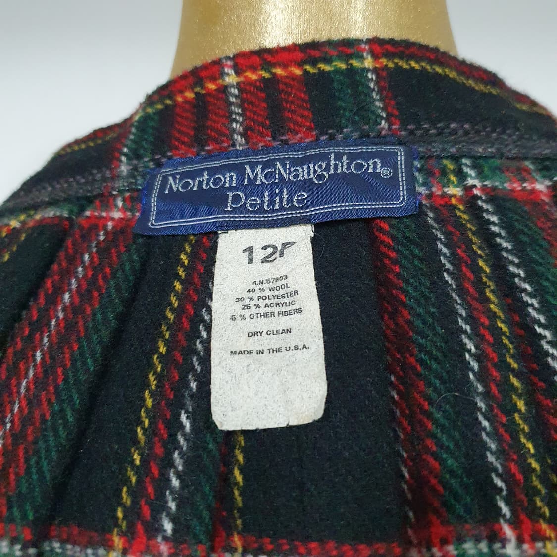 빈티지 레드 울 체크 플리츠 스커트 고스 펑크 갸루 y2k 캐캐체 상품이미지4