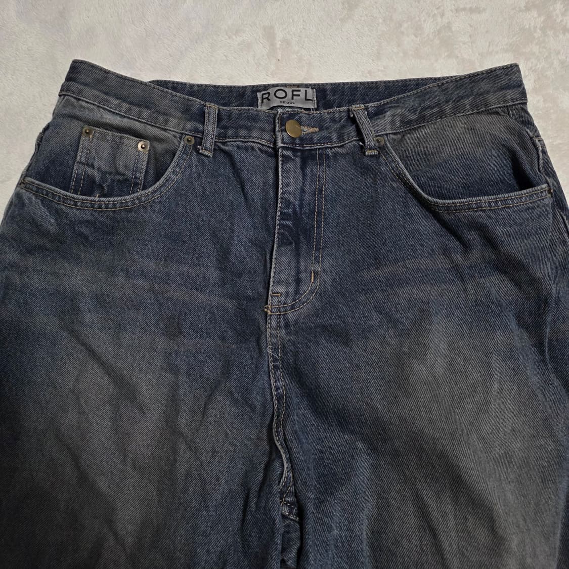 (L)ROFL 빈티지 워싱 와이드 데님 팬츠  상품이미지2