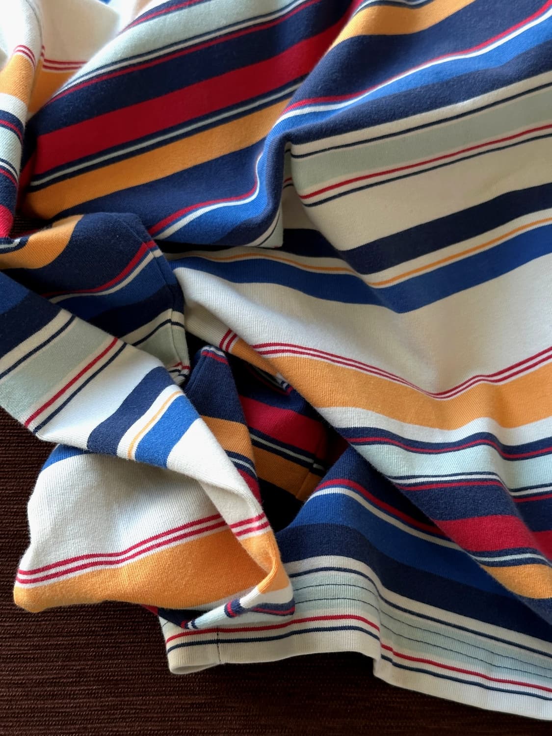 Stretched fabric multi stripe L/S top 상품이미지3