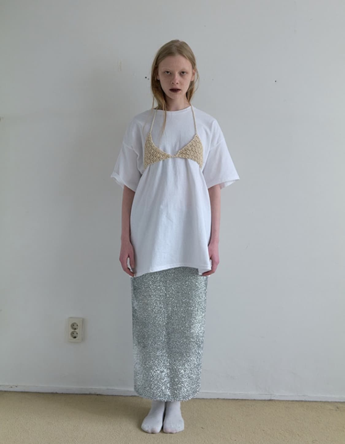 낫띵에브리띵 메탈릭 실버 스커트 상품이미지1