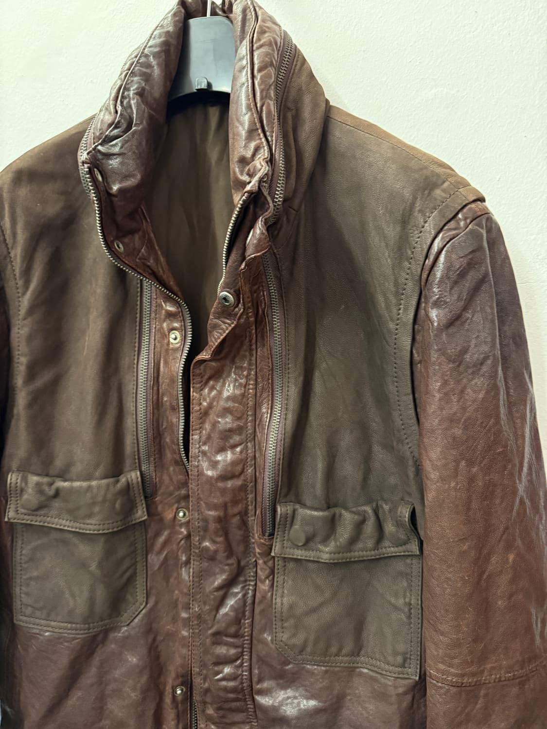 양가죽 스탠카라 브라운 자켓  상품이미지3