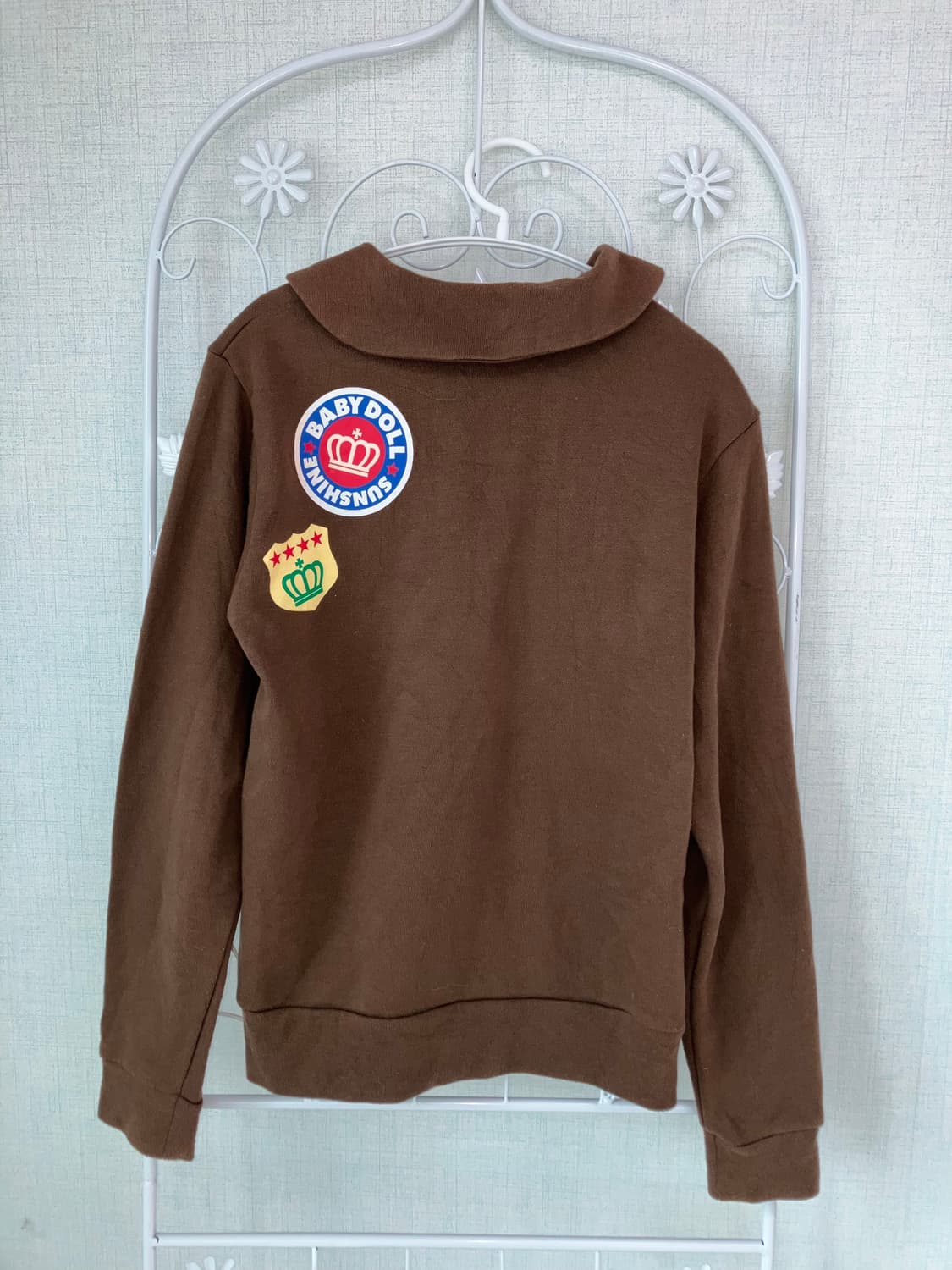 jpn vintage 베이비돌 브라운 카라 긴팔 티셔츠 y2k 스트릿 갸 상품이미지2